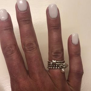 Set of stackable silver rings